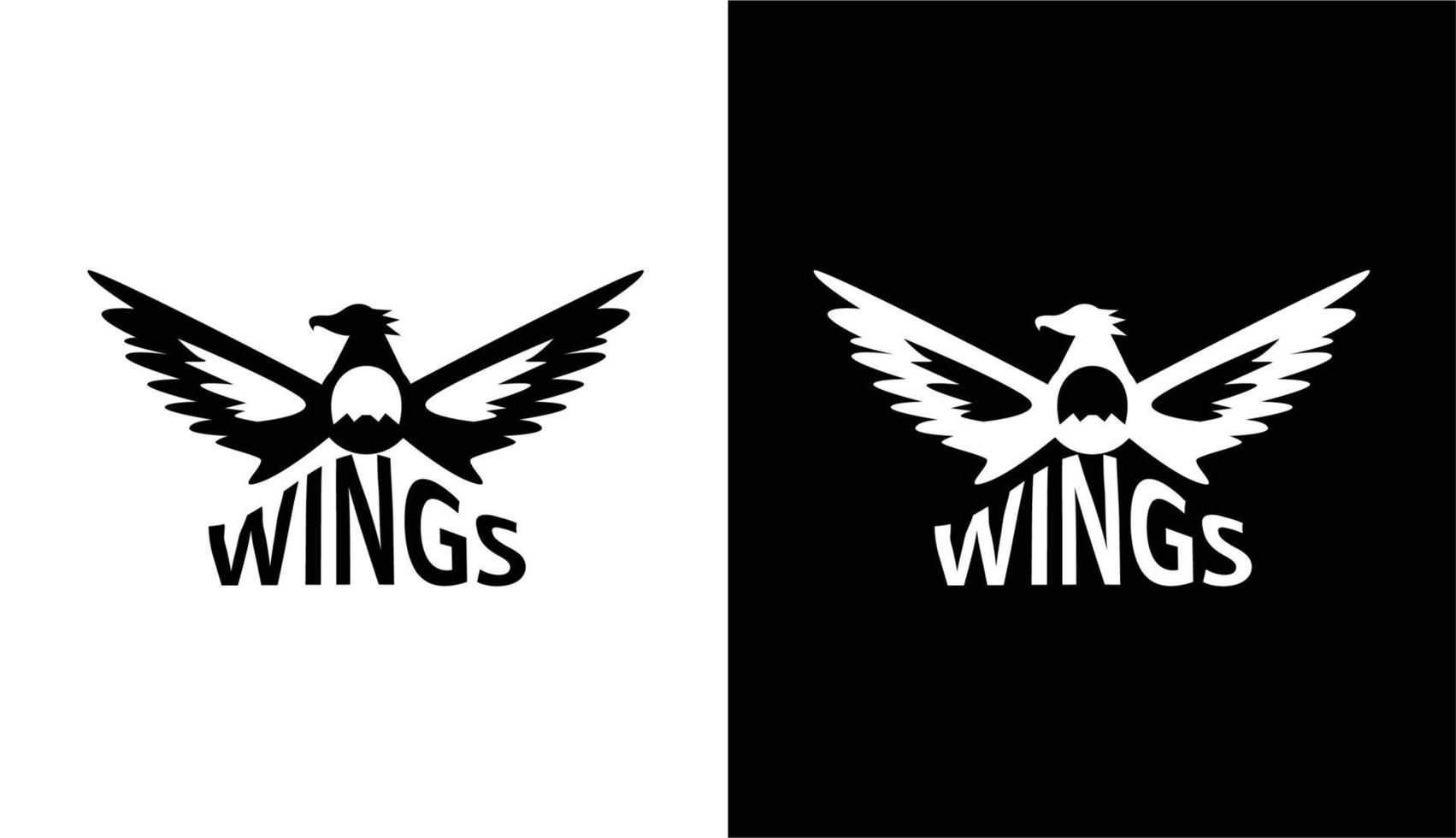 2 wings shaped bird, mountain silhouette logo for brand vector