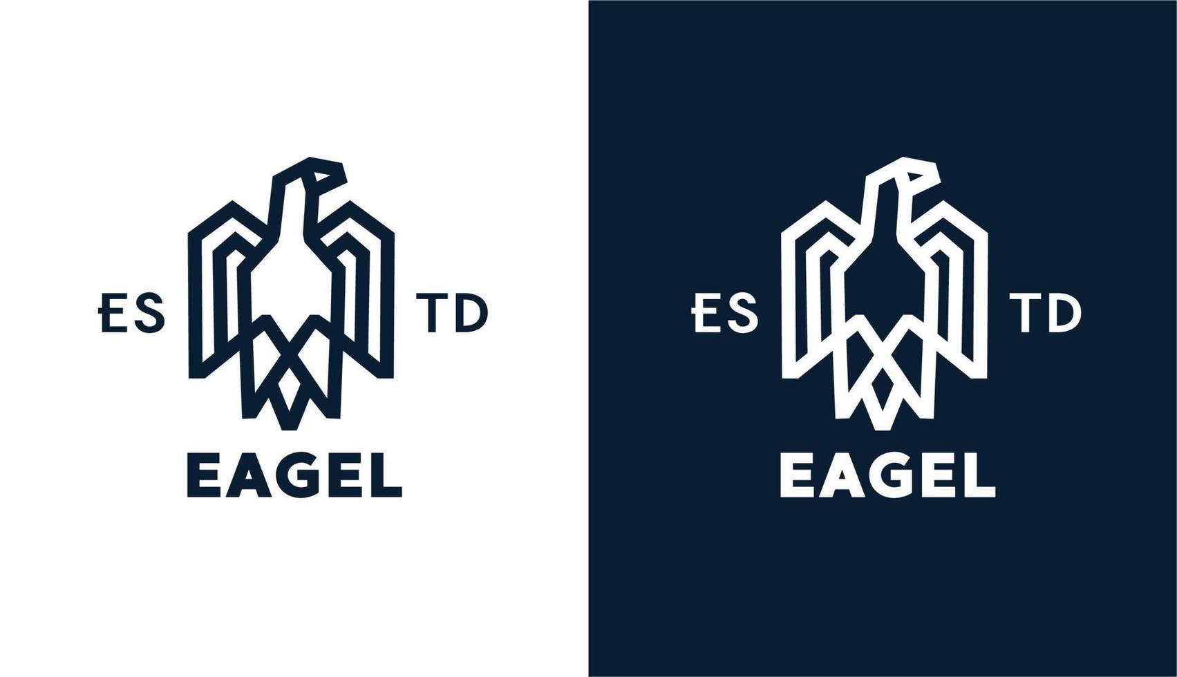 monoline simple águila minimalista, logotipo de águila geométrica para la marca vector