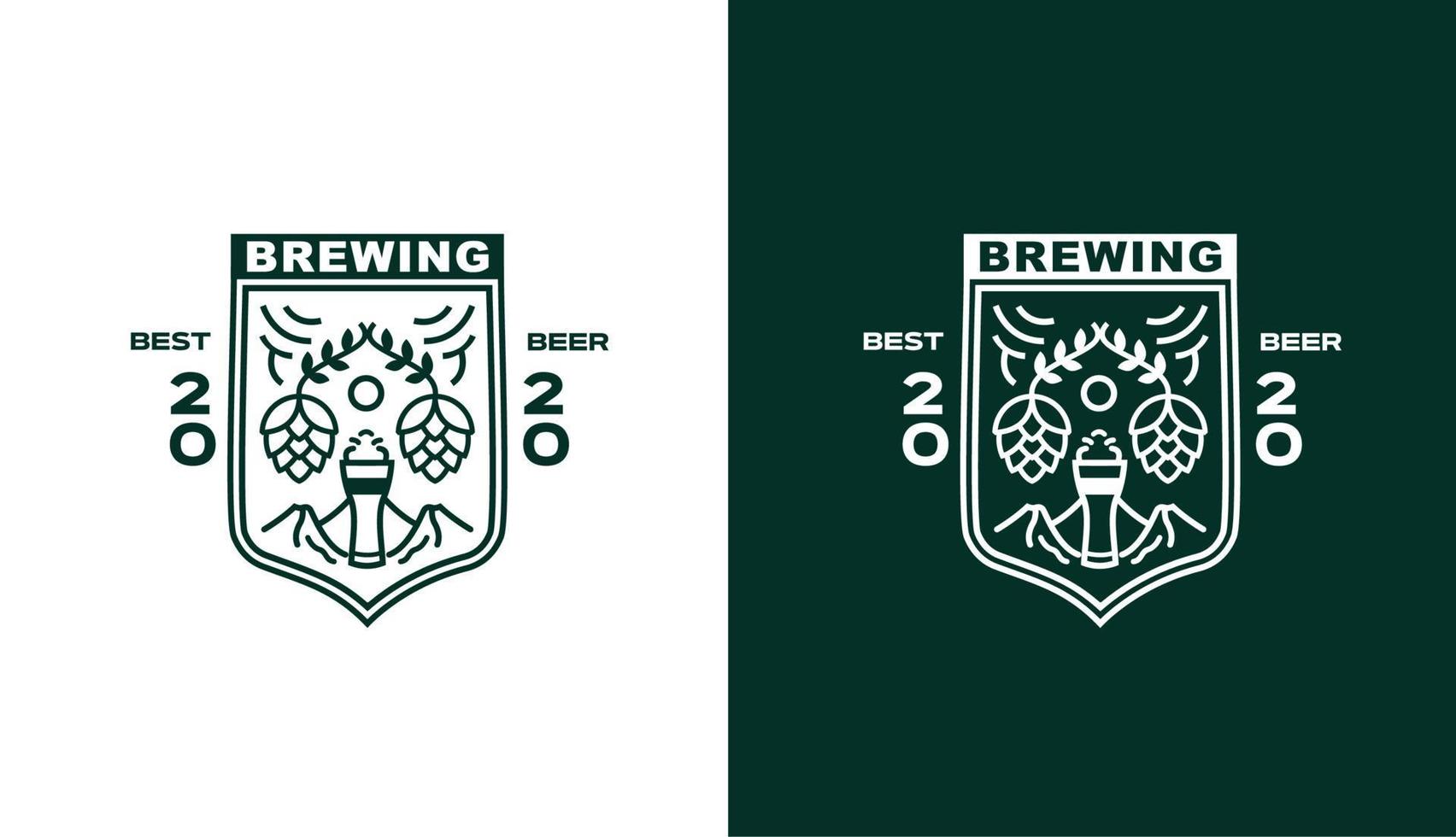 línea de cerveza de cervecería simple vectorial minimalista, logotipo vintage perfecto para bar y bebida vector