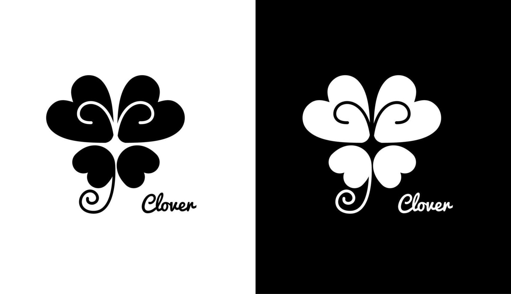 clover Silhouette, minimalist leaf logo design for fashion and health brands vector