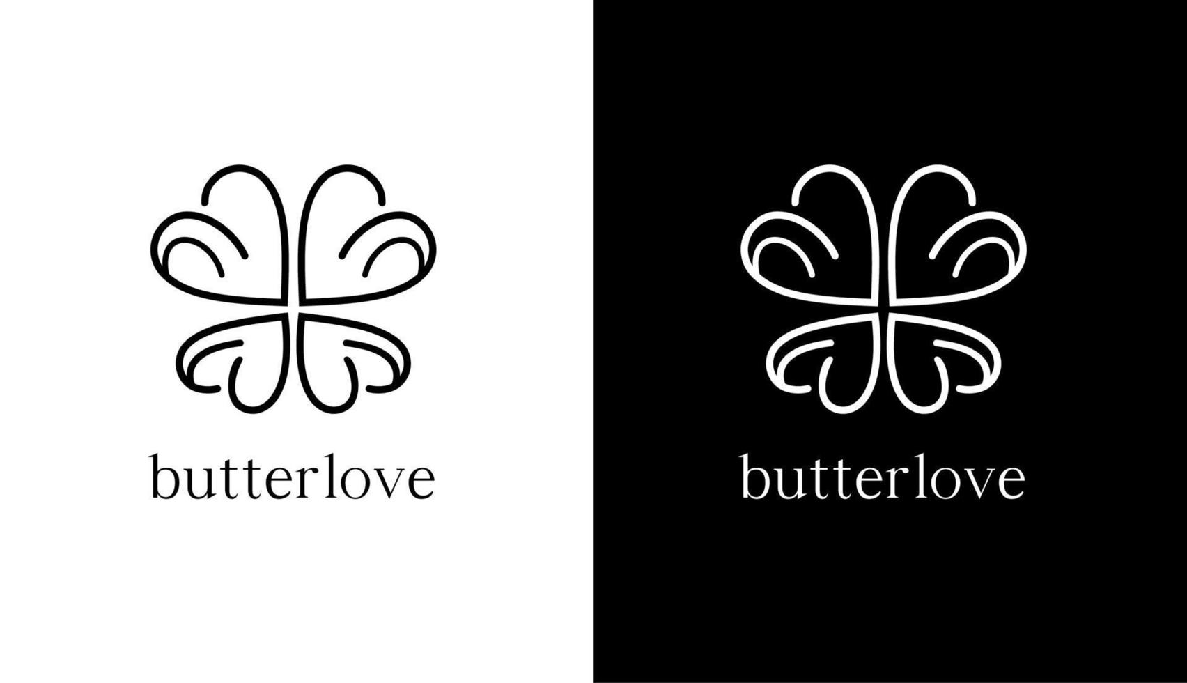 clover Silhouette, monoline minimalist leaf logo design for fashion and health brands vector