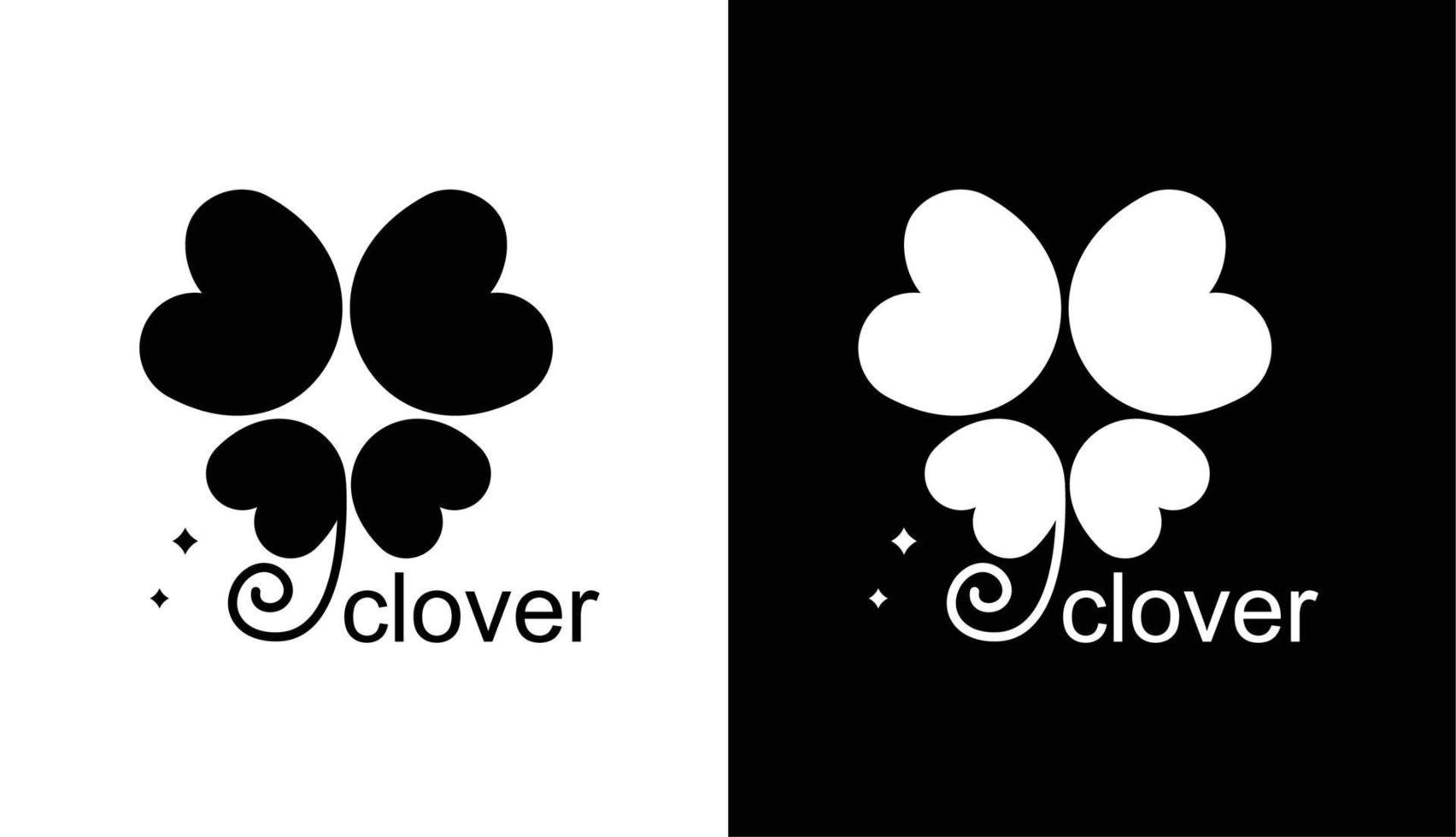 clover Silhouette, minimalist leaf logo design for fashion and health brands vector