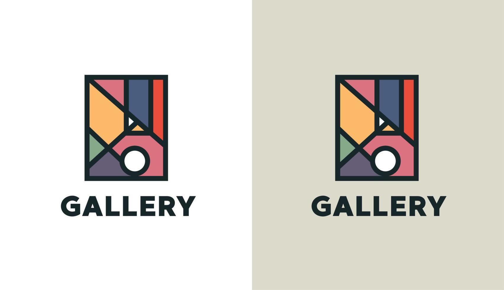 vector de línea de forma geométrica minimalista simple, logotipo de lujo perfecto para galerías y museos de arte