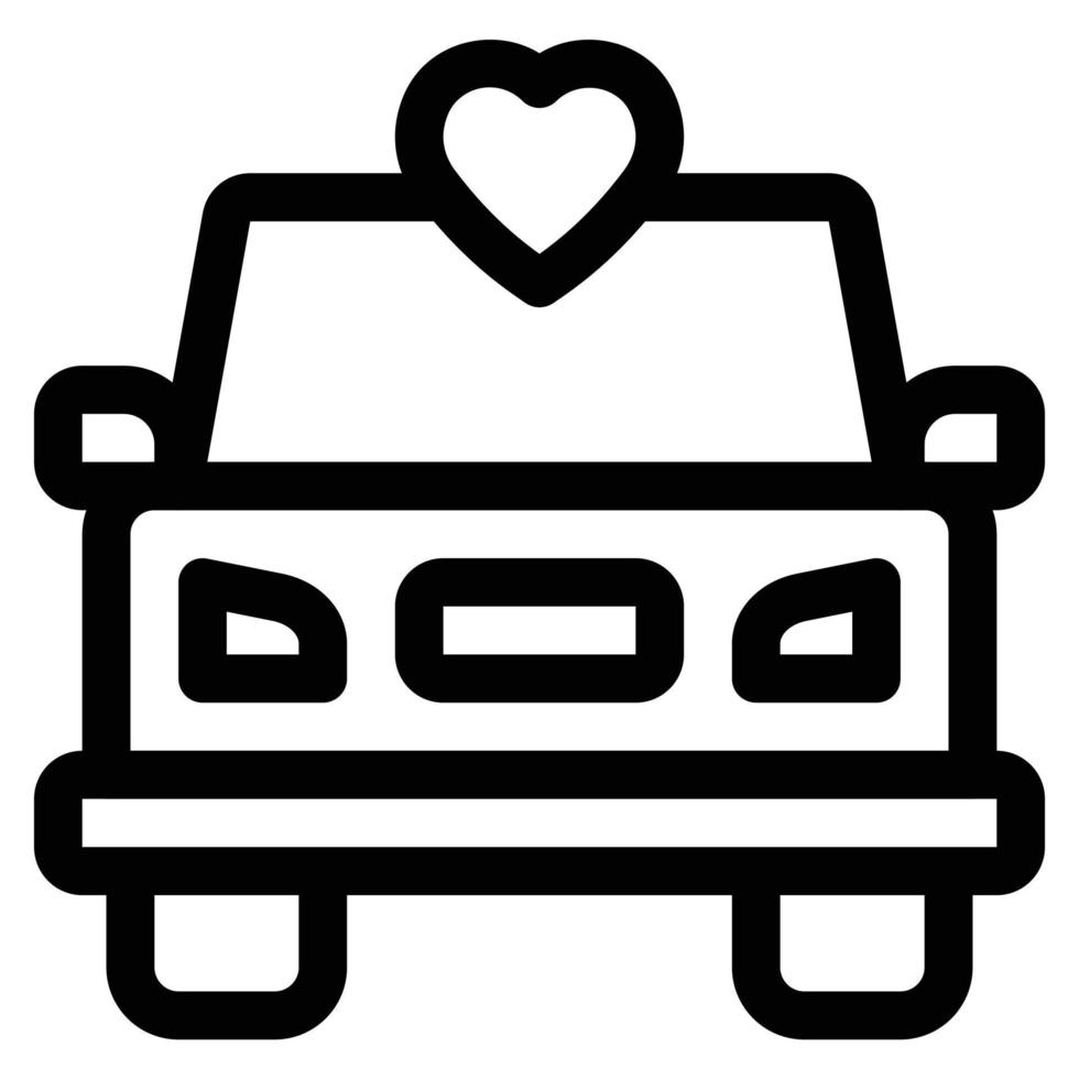 icono de vector de coche de boda simple, editable, 48 píxeles
