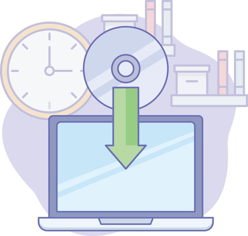 Disk install Isolated Vector icon which can easily modify or edit