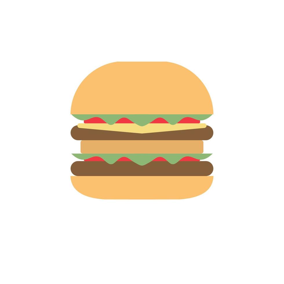 Delicious hamburger flat design burger vector illustration design illustration. Fast food products in flat style on white background. Vector illustration.