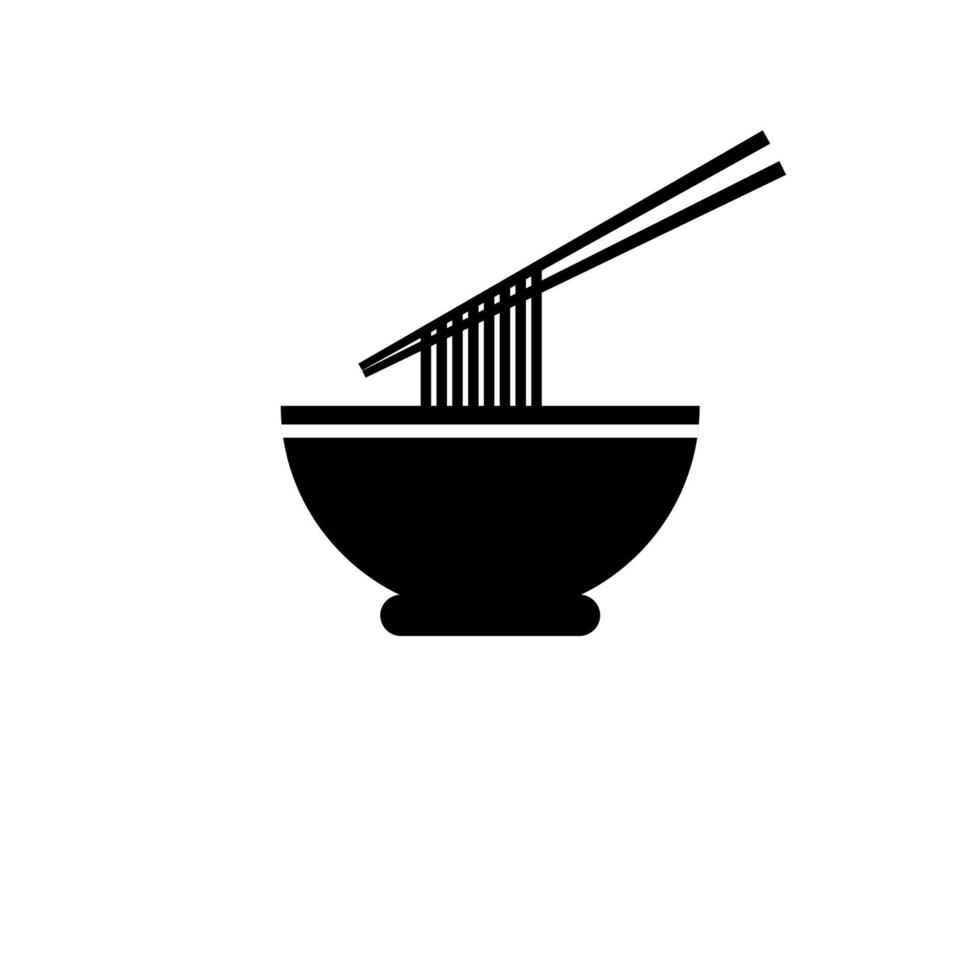 Noodle bowl logo template. Chinese food vector design. Ramen noodles illustration. Noodles in the bowl vector sign illustration icon symbol simple soup image