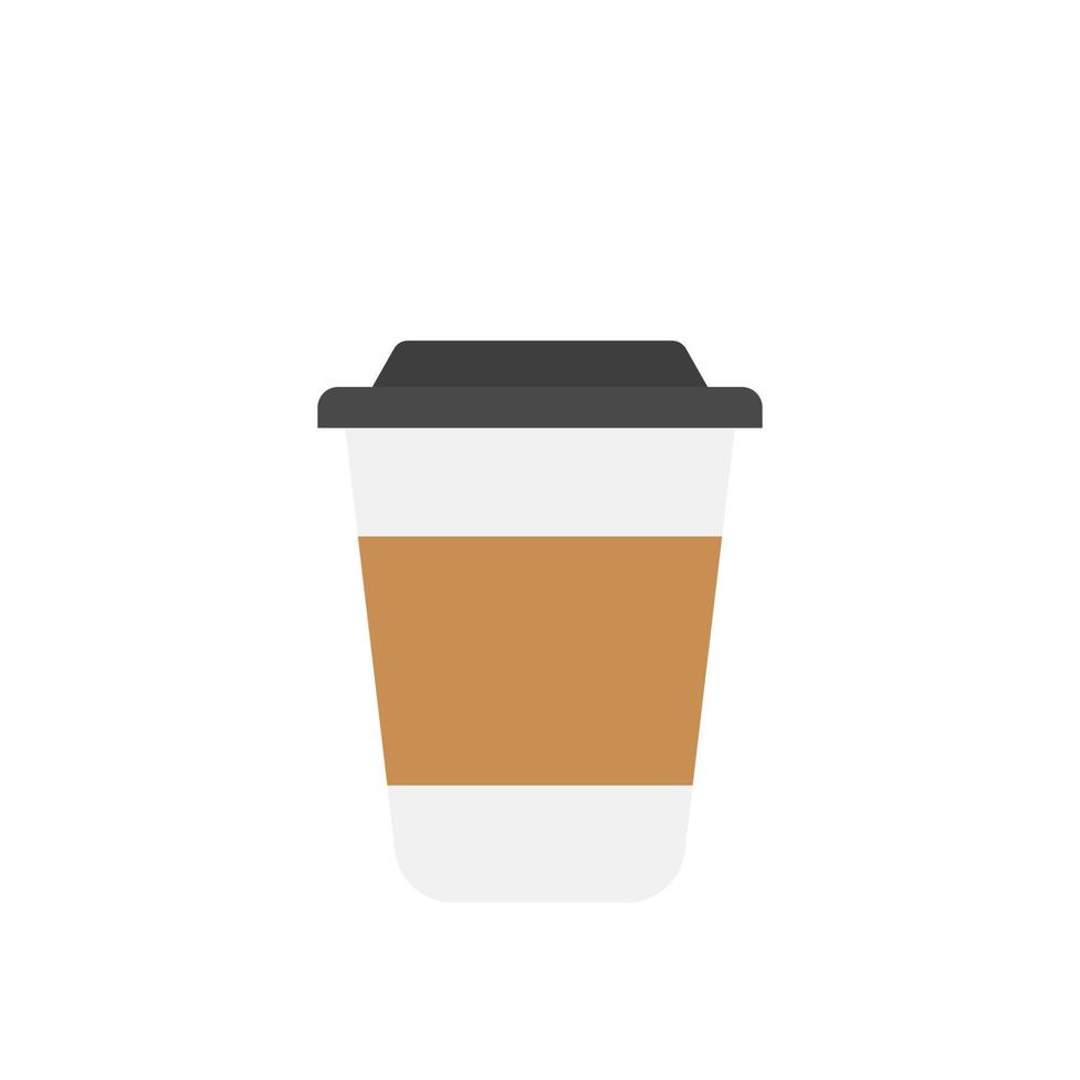 diseño plano de la taza de café de papel. icono de taza de café desechable sobre fondo de color. vector