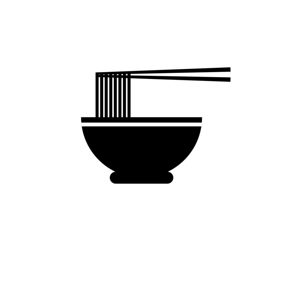 Noodle bowl logo template. Chinese food vector design. Ramen noodles illustration. Noodles in the bowl vector sign illustration icon symbol simple soup image