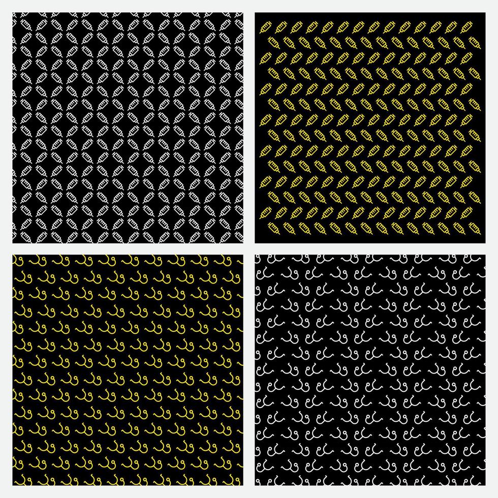 Collection of Medical pattern abstract background. injection pattern abstract background illustration. Stethoscope pattern abstract background vector