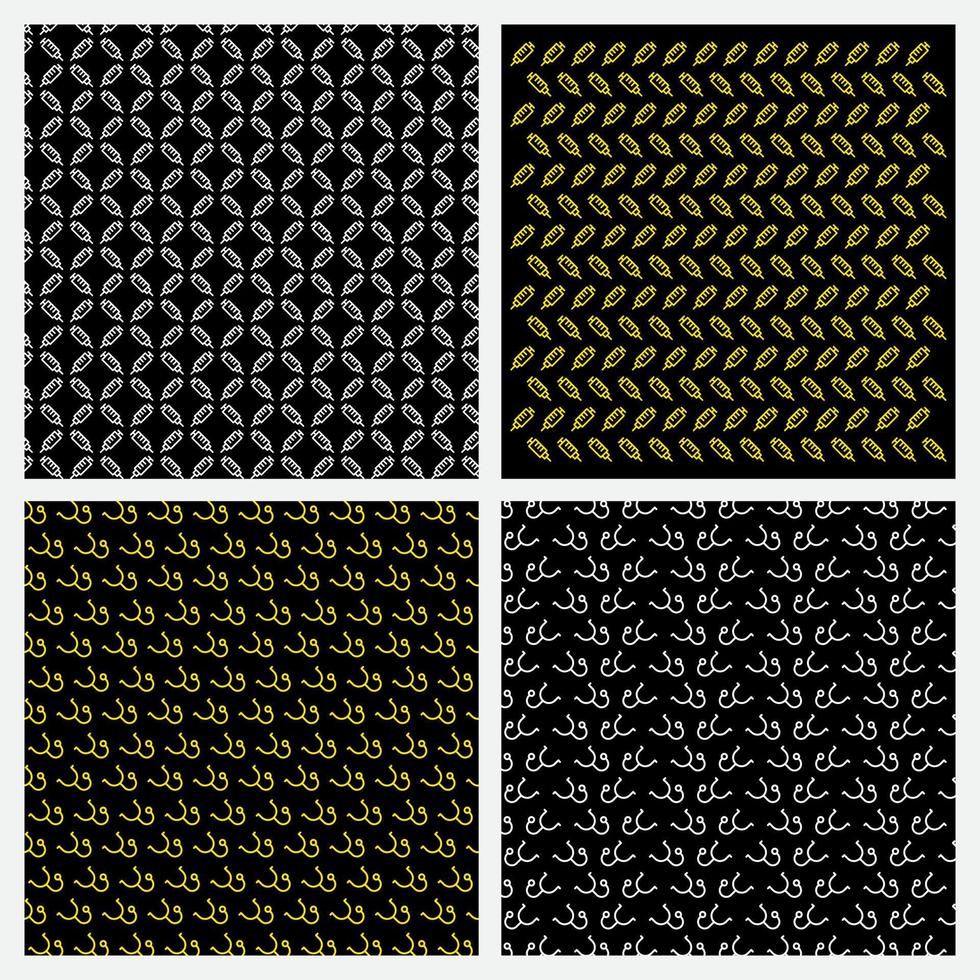 Collection of Medical pattern abstract background. injection pattern abstract background illustration. Stethoscope pattern abstract background vector