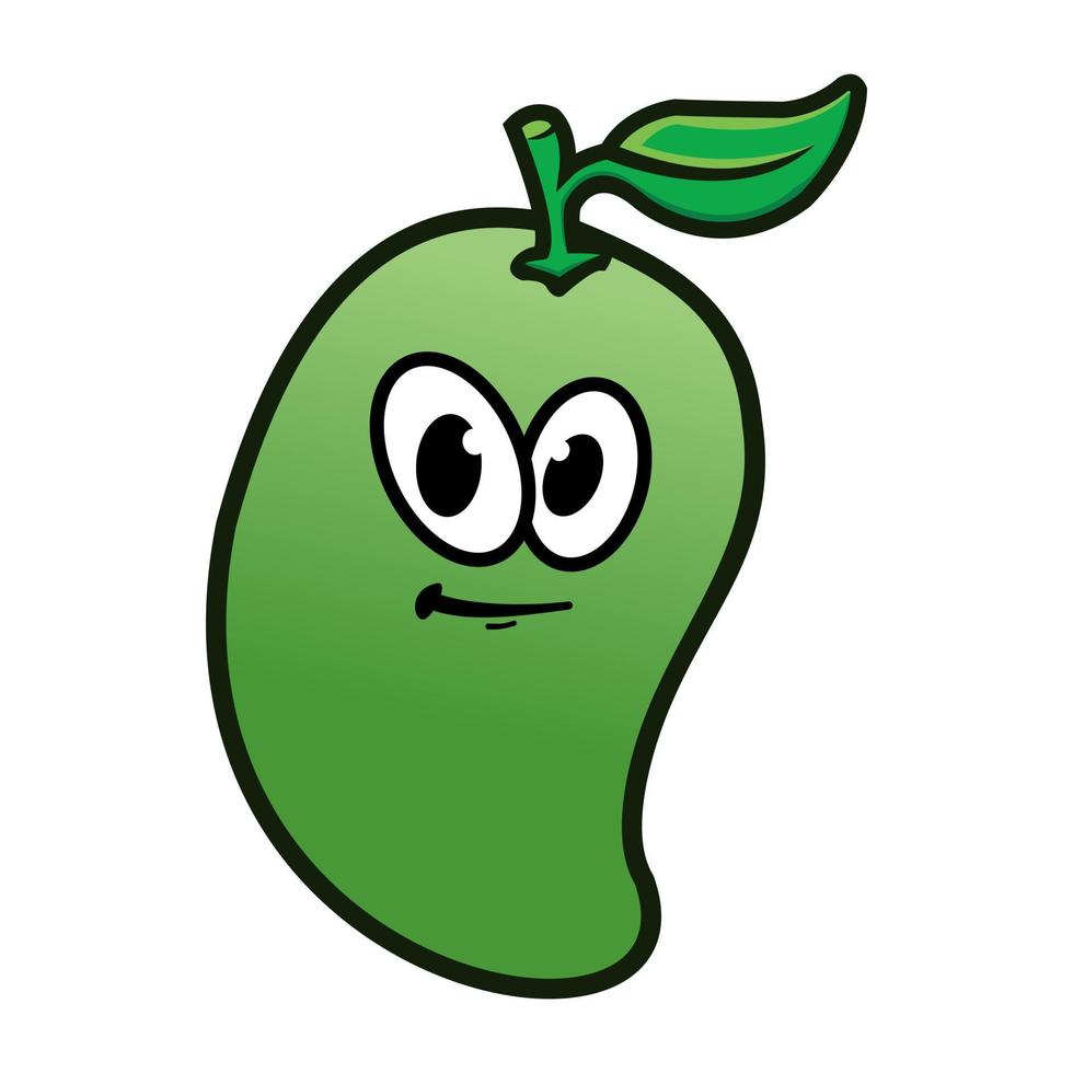 personaje de mascota de dibujos animados de mango sonriente. ilustración vectorial aislado sobre fondo blanco vector