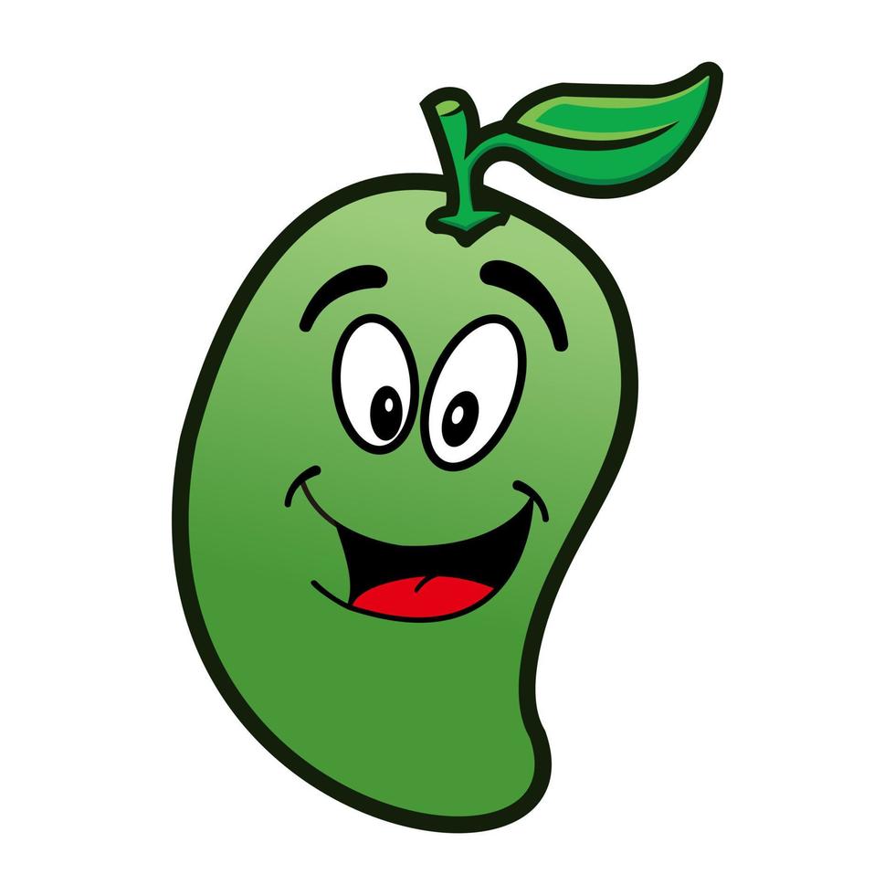 personaje de mascota de dibujos animados de mango sonriente. ilustración vectorial aislado sobre fondo blanco vector