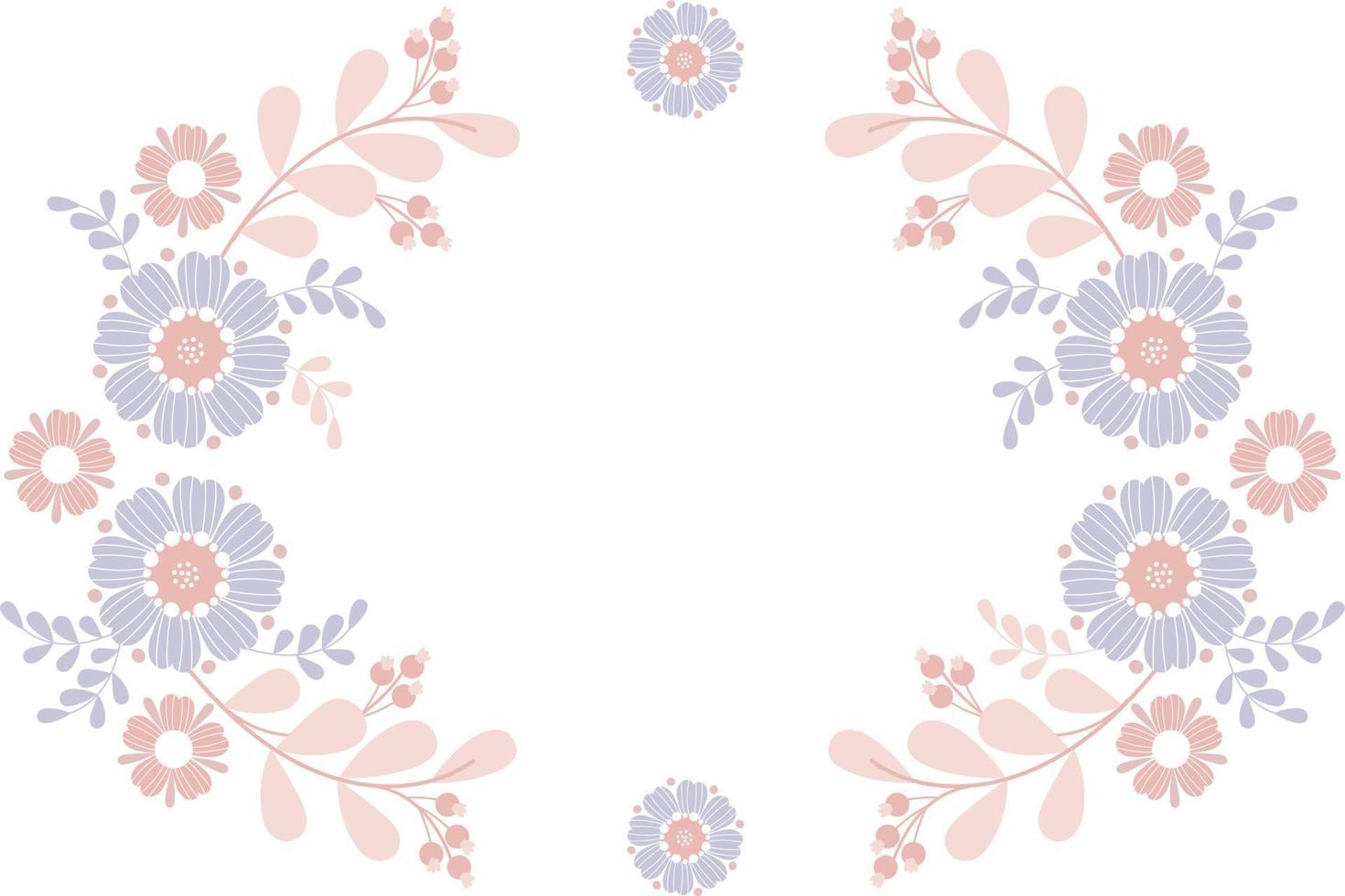 Floral pattern frame. Vector illustration. Floral botanical frame decor