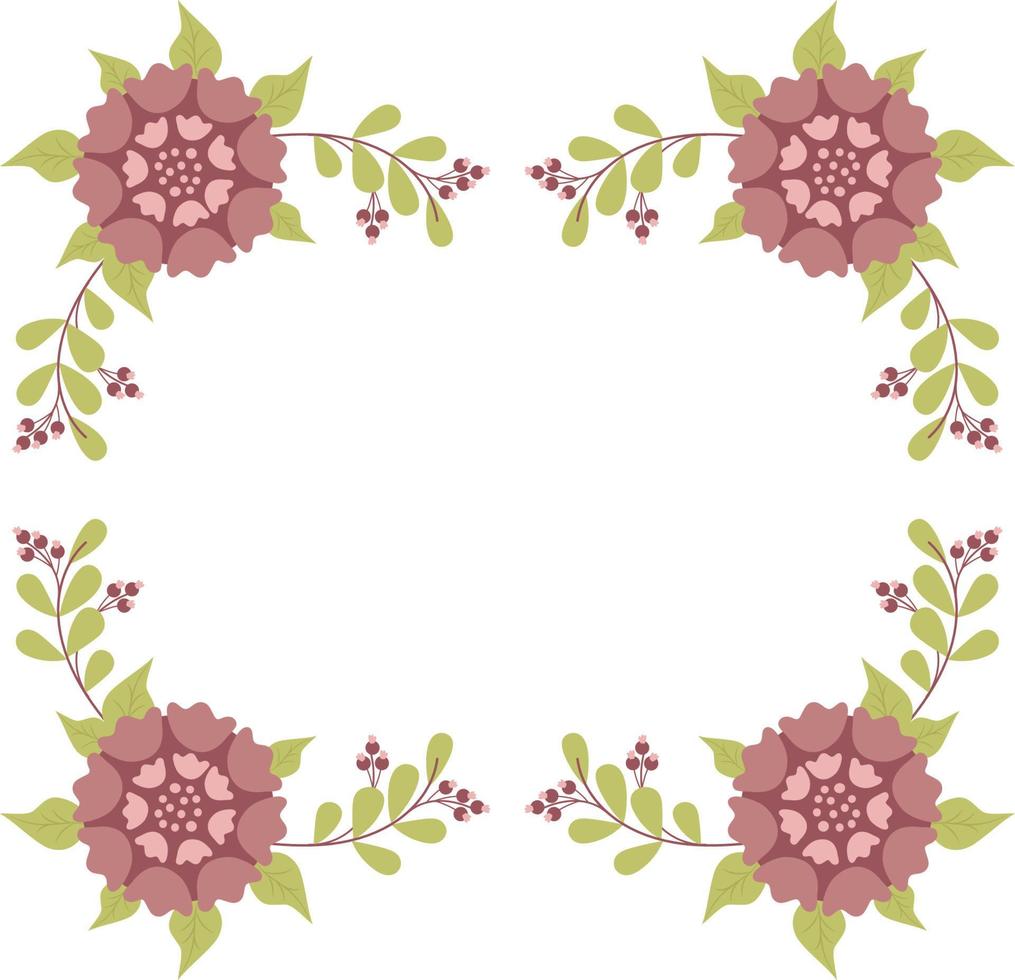 Floral pattern frame. vector illustration. Botanical plant decoration for design and decor