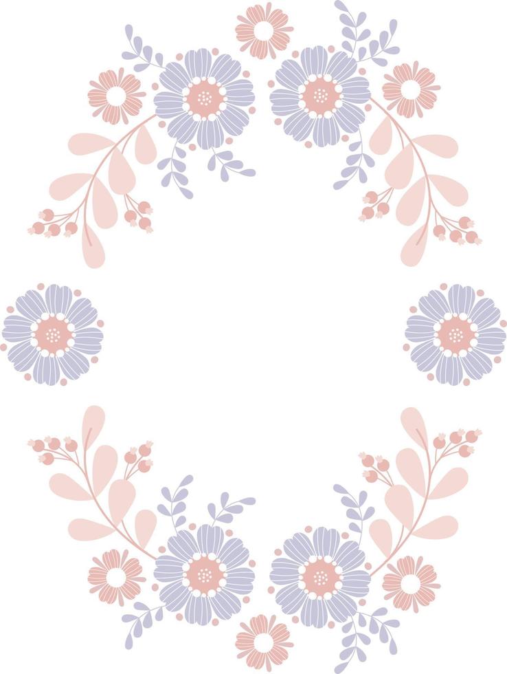 floral pattern. Vector illustration. Floral botanical frame decor