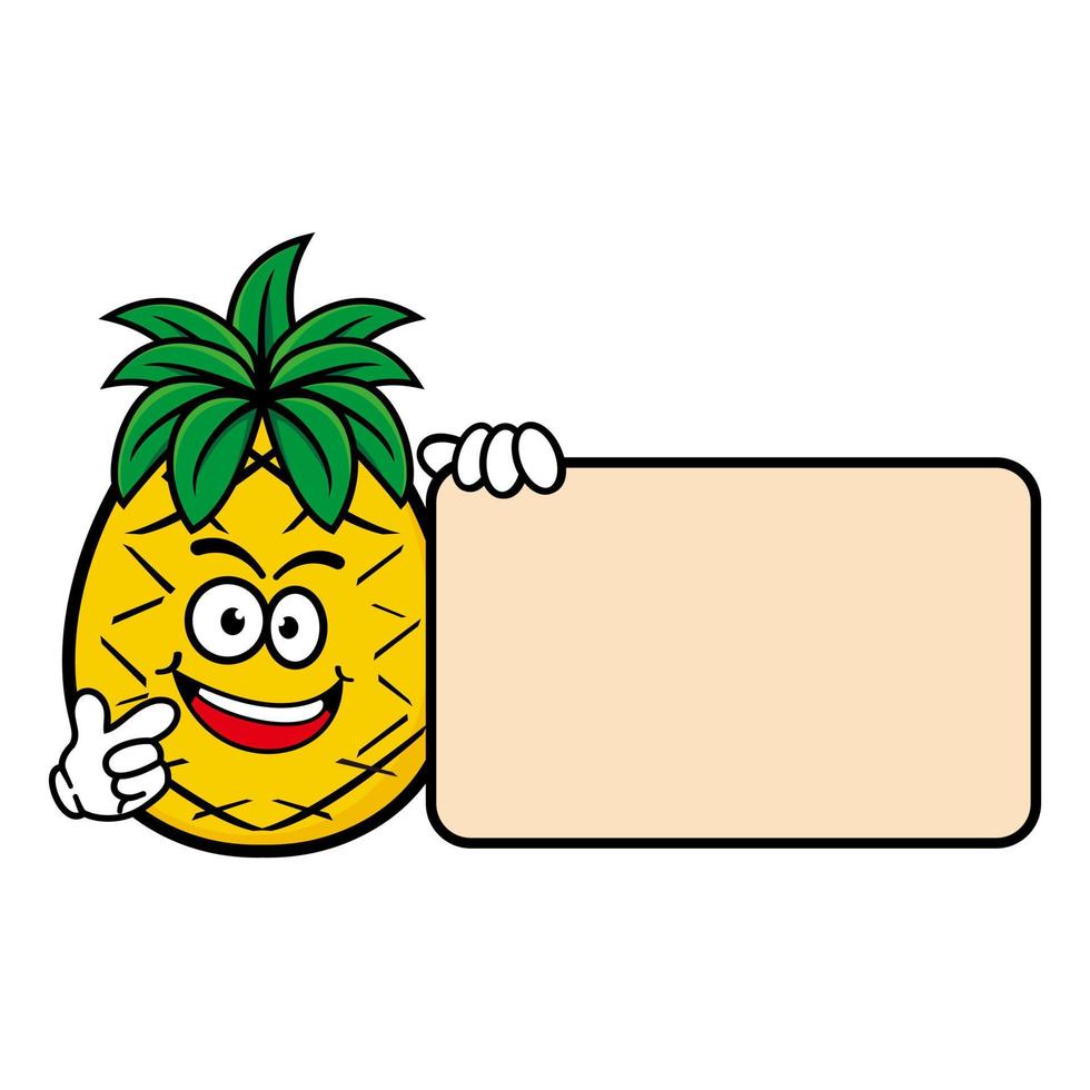 conjunto de colección de lindo personaje de diseño de mascota de piña. Aislado en un fondo blanco. concepto de paquete de idea de logotipo de mascota de personaje lindo vector