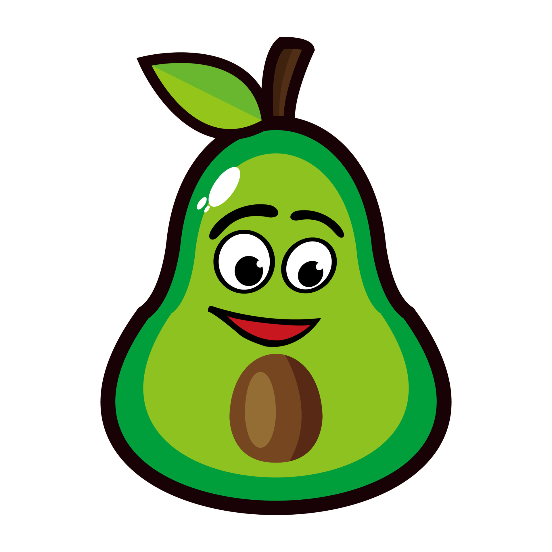 Smiling avocado cartoon mascot character. Vector illustration isolated ...