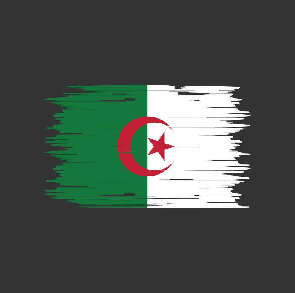 pincel de bandera de argelia. bandera nacional vector
