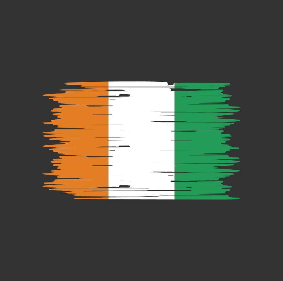 Cote Dlvoire Flag Brush. National Flag vector