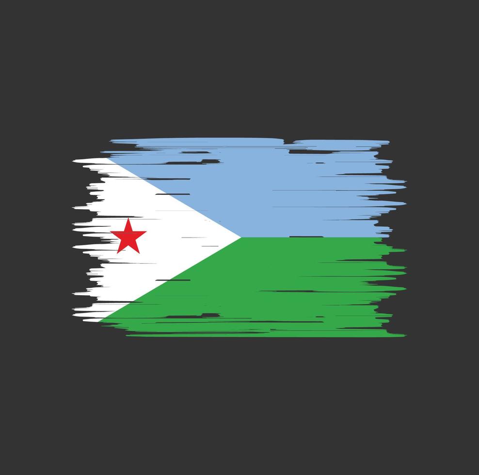 Djibouti Flag Brush. National Flag vector