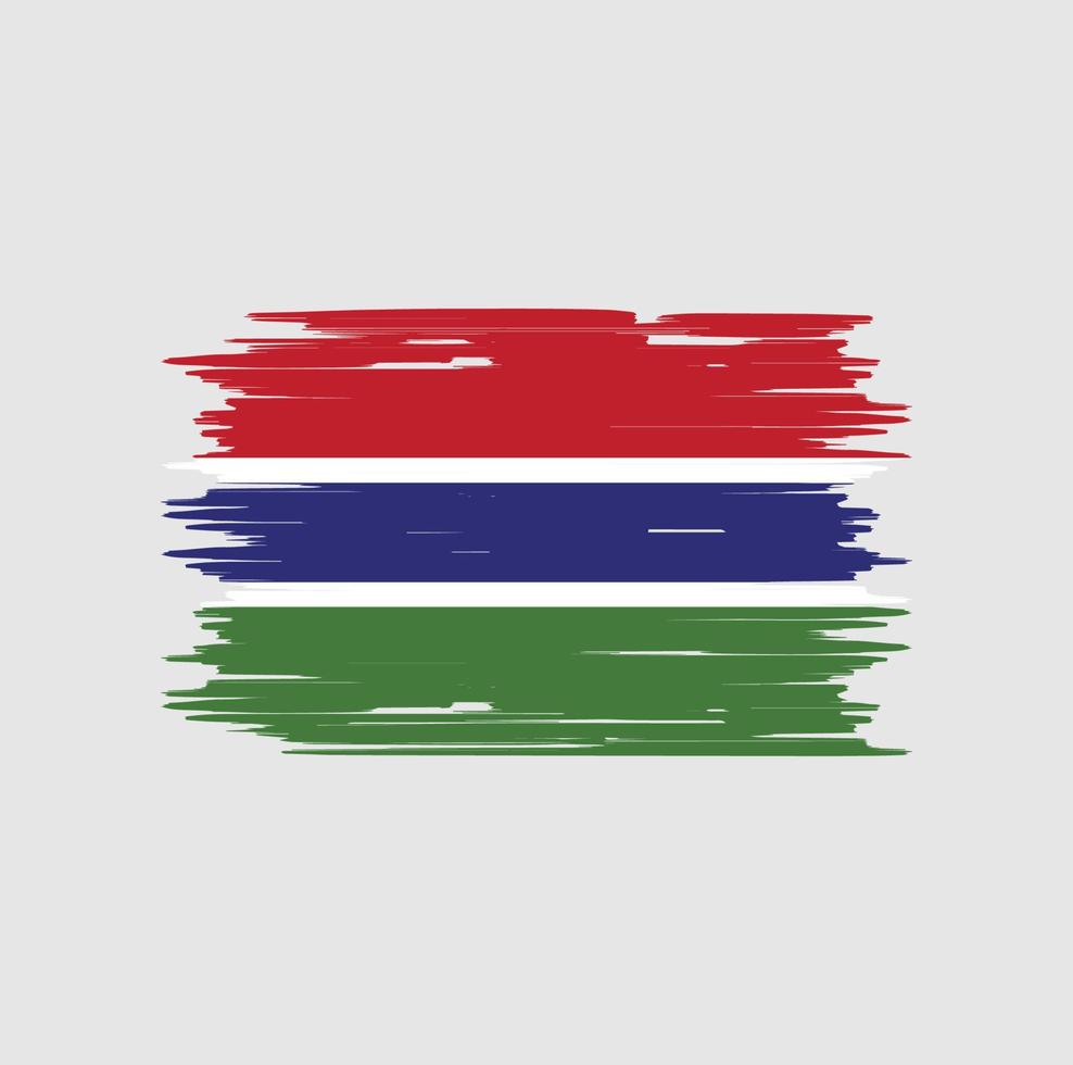 pincel de bandera de gambia. bandera nacional vector