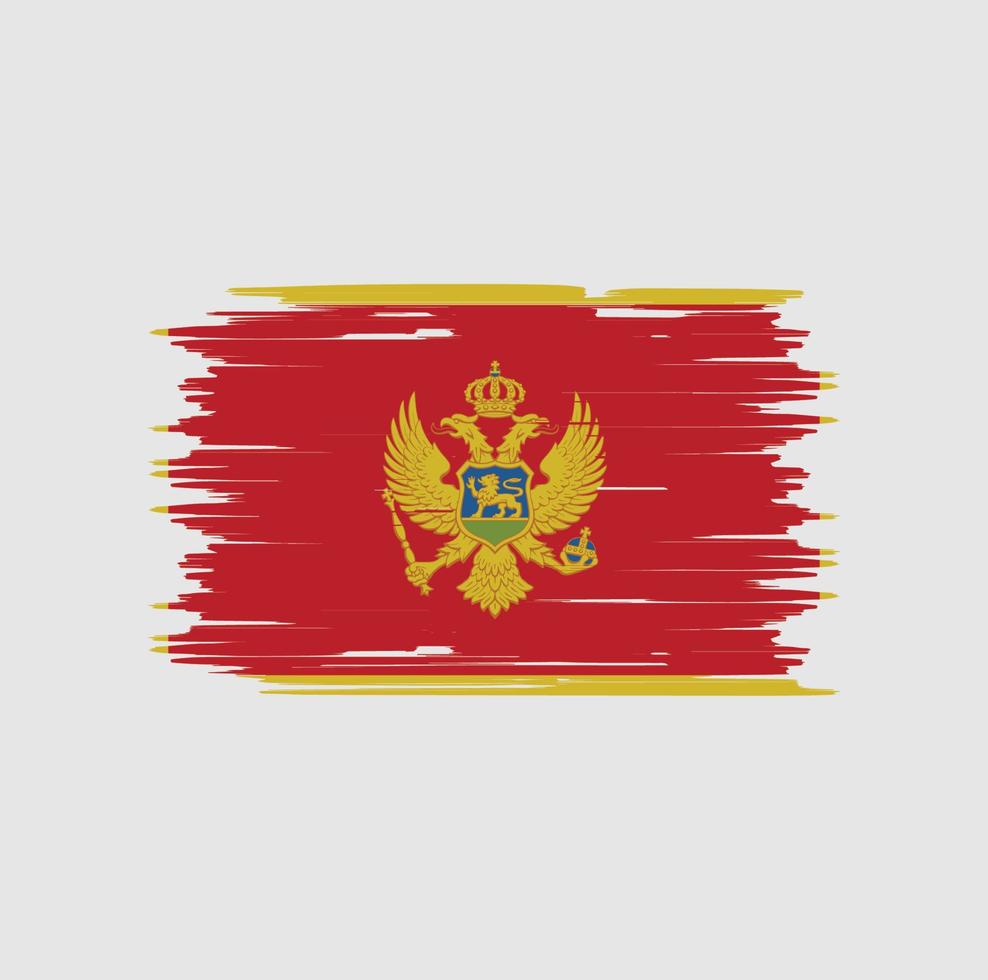 cepillo de bandera de montenegro. bandera nacional vector