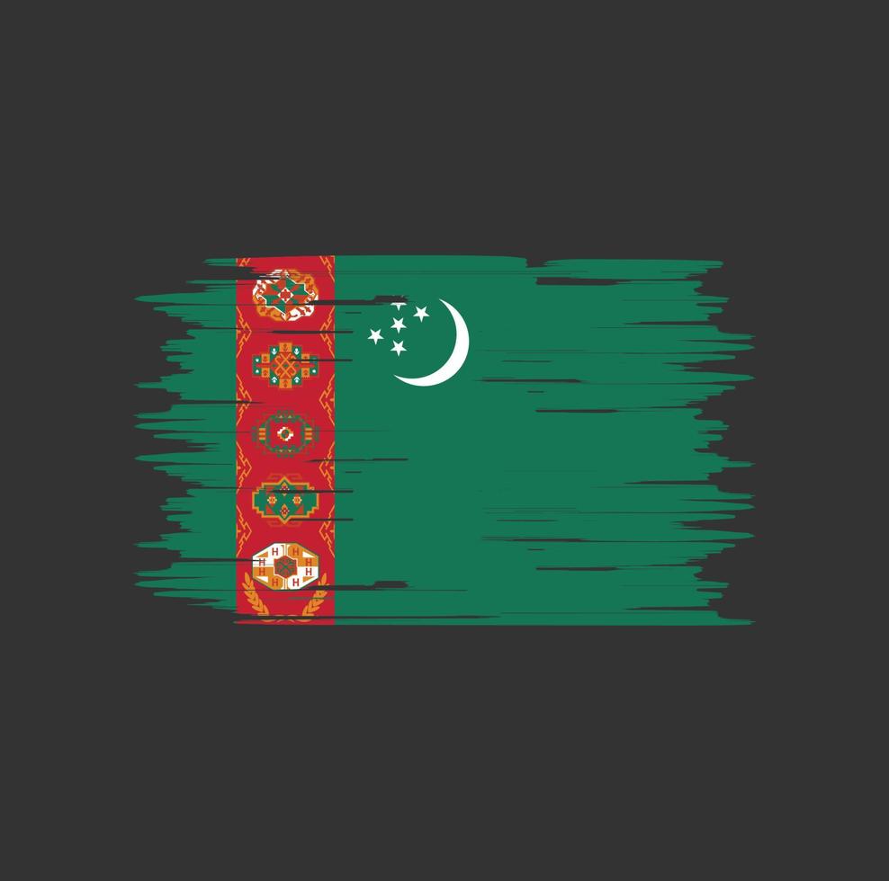 Turkmenistan Flag Brush. National Flag vector