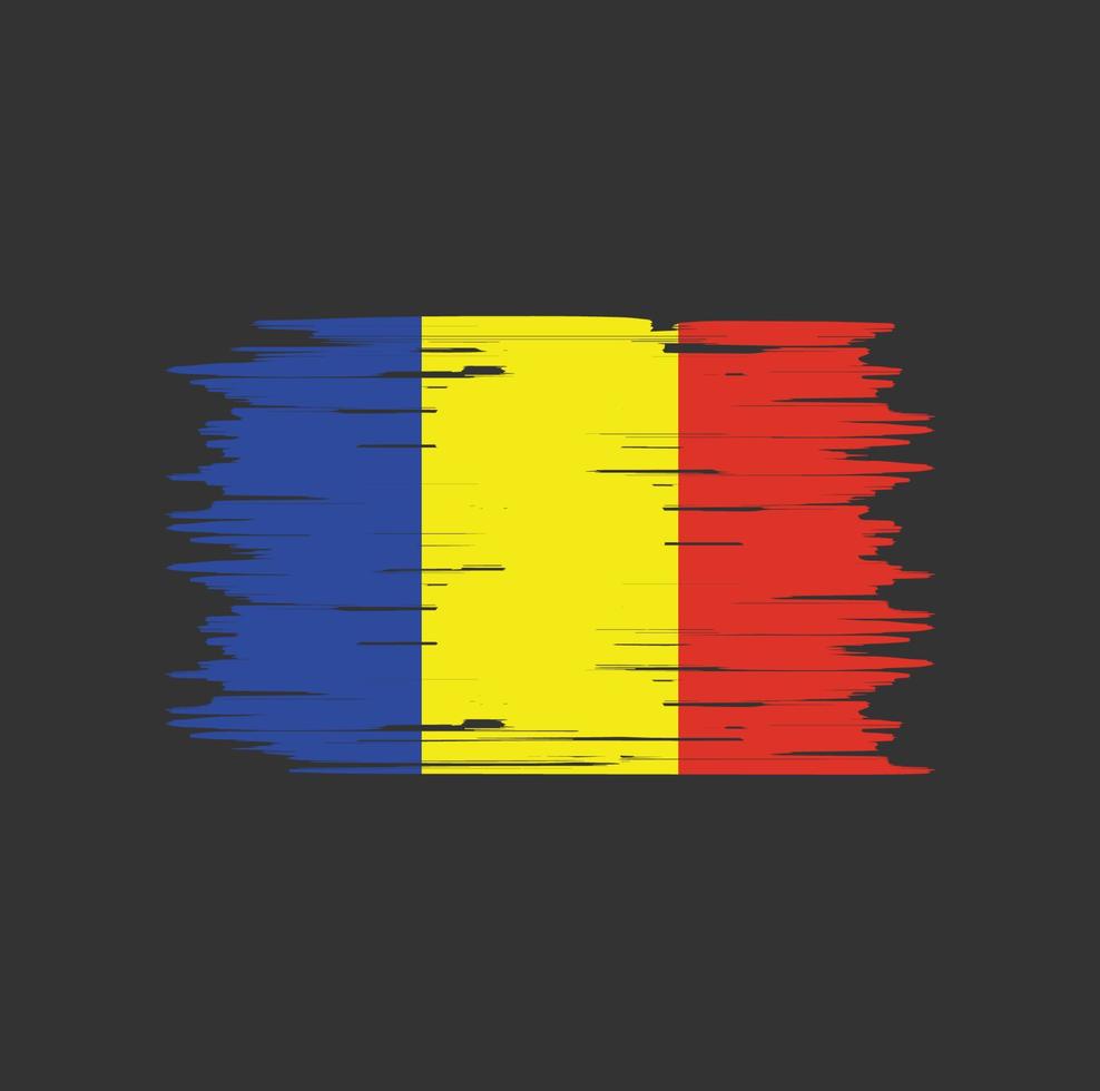 cepillo de bandera de rumania. bandera nacional vector