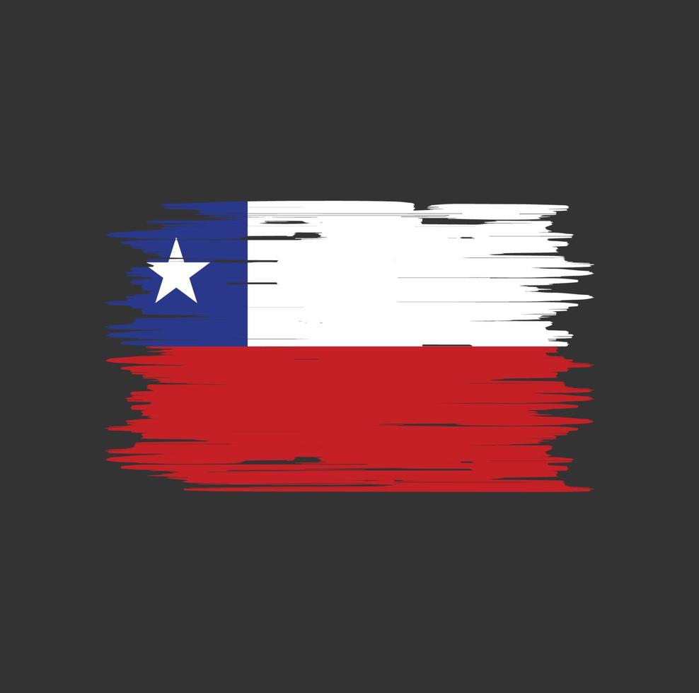 Chile Flag Brush. National Flag vector