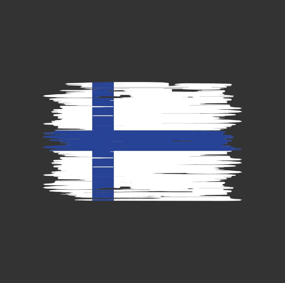 Finland Flag Brush. National Flag vector