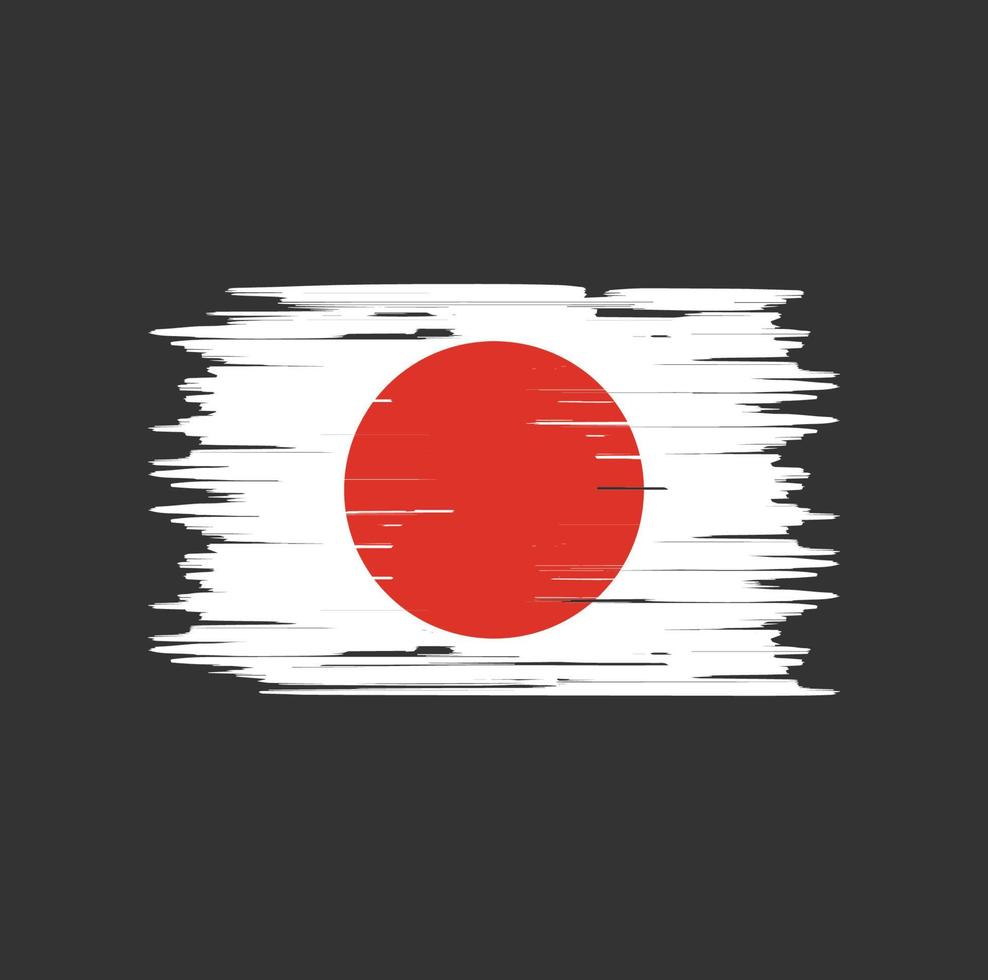 Japan Flag Brush. National Flag vector