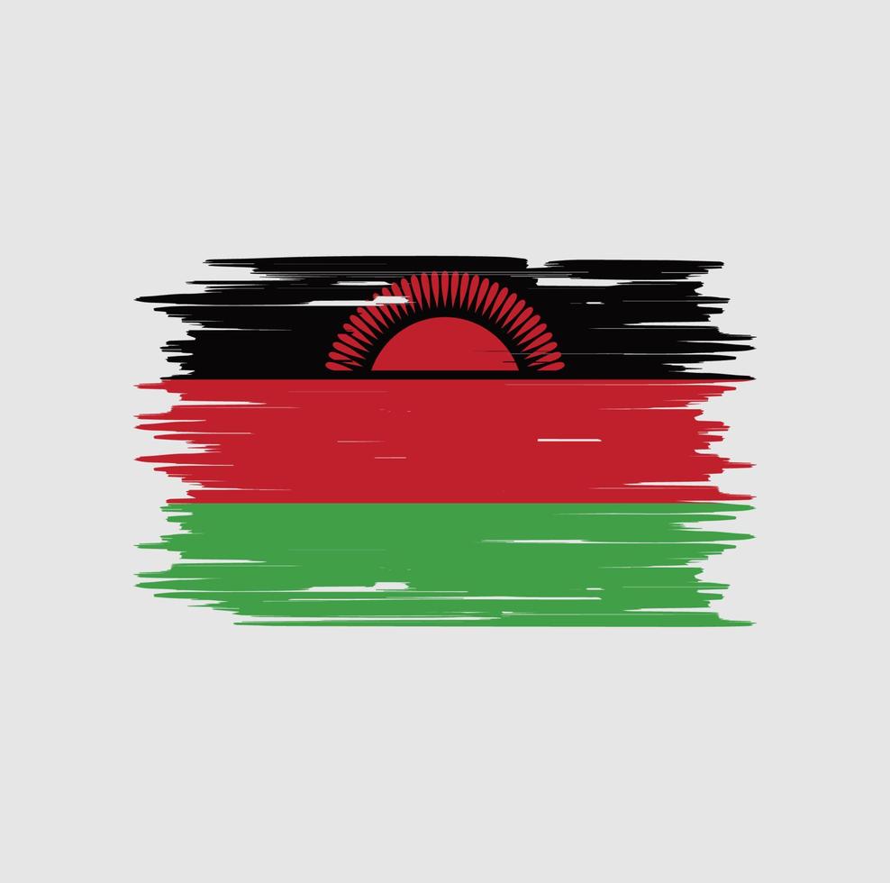 Malawi Flag Brush. National Flag vector