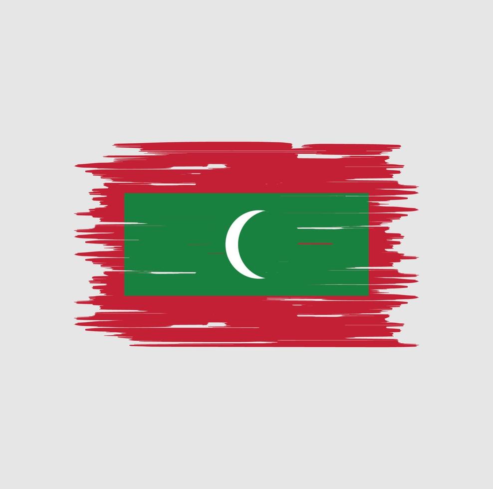 Maldives Flag Brush. National Flag vector