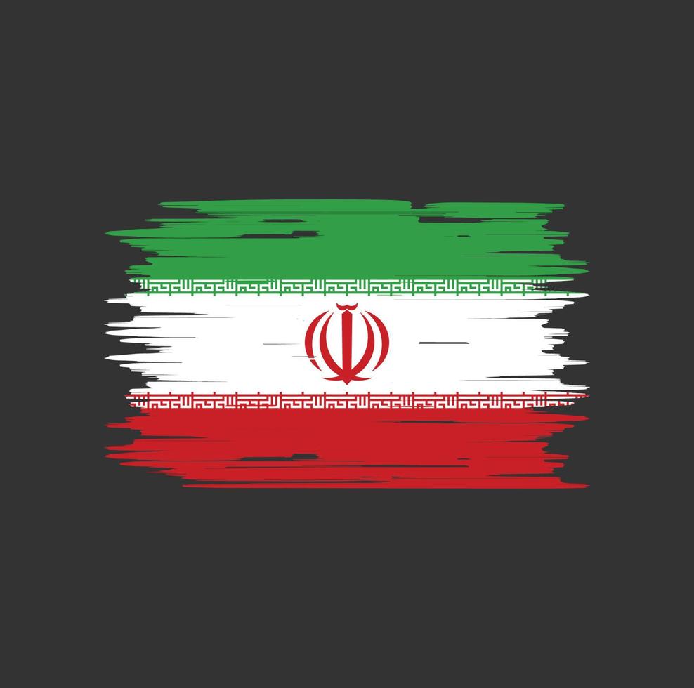 Iran Flag Brush. National Flag vector