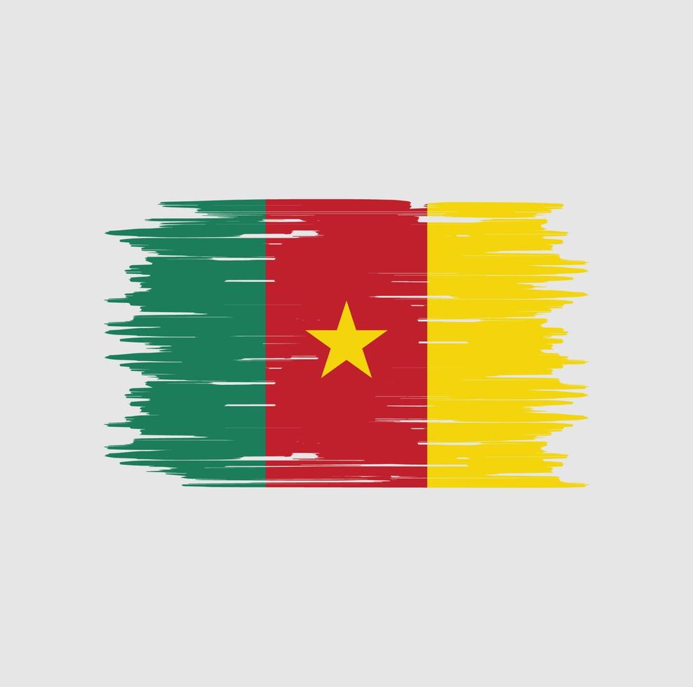 Cameroon Flag Brush. National Flag vector