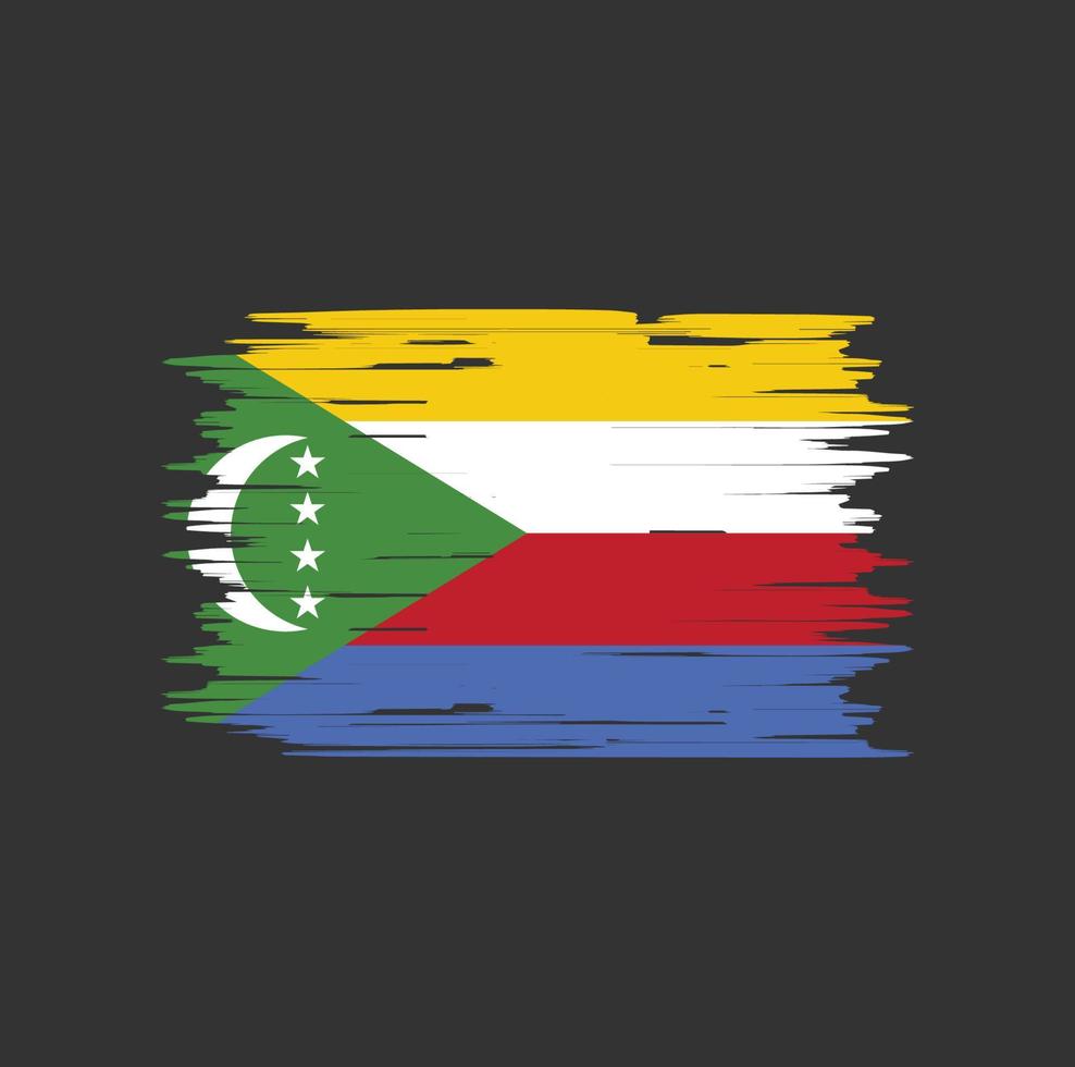 Comoros Flag Brush. National Flag vector