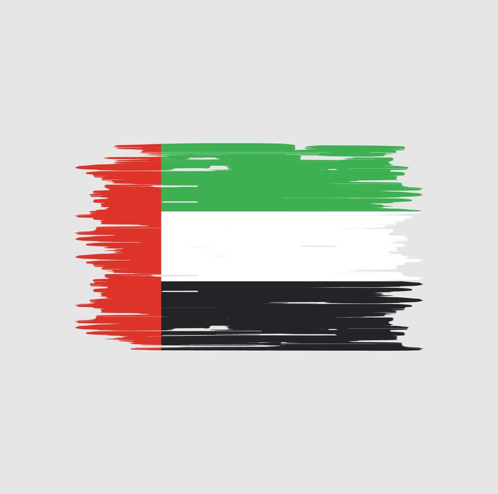 pincel de bandera de los emiratos árabes unidos. bandera nacional vector
