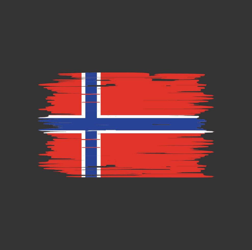 cepillo de bandera de noruega. bandera nacional vector