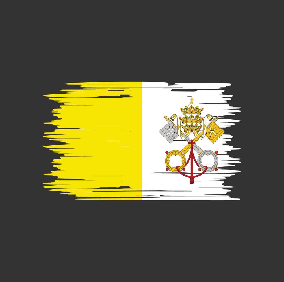 Vatican Flag Brush. National Flag vector