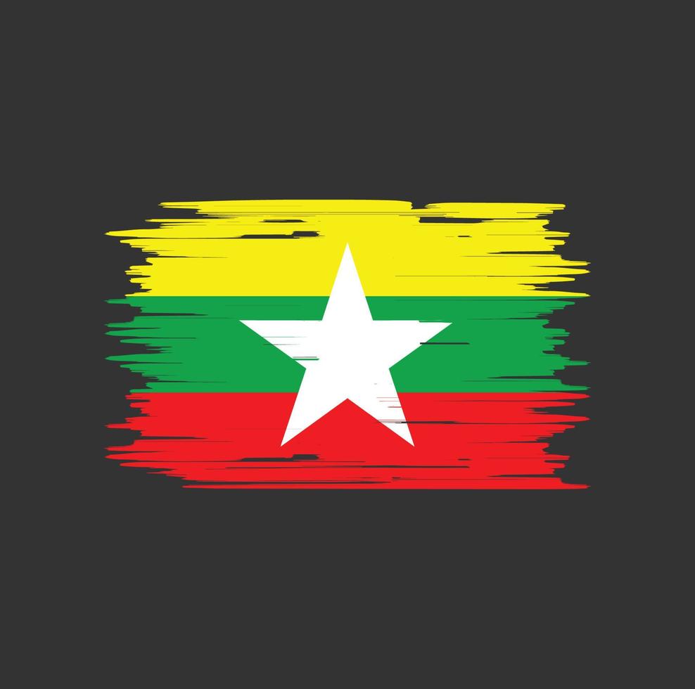 cepillo de la bandera de myanmar. bandera nacional vector