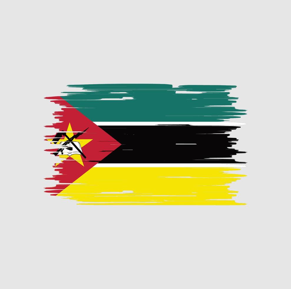 pincel de bandera de mozambique. bandera nacional vector