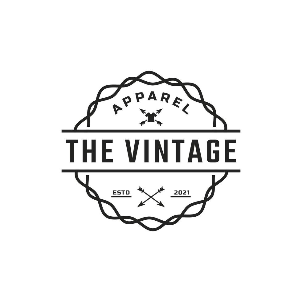 Classic Vintage Retro Label Badge for Clothing Apparel Logo Emblem Design Template Element vector