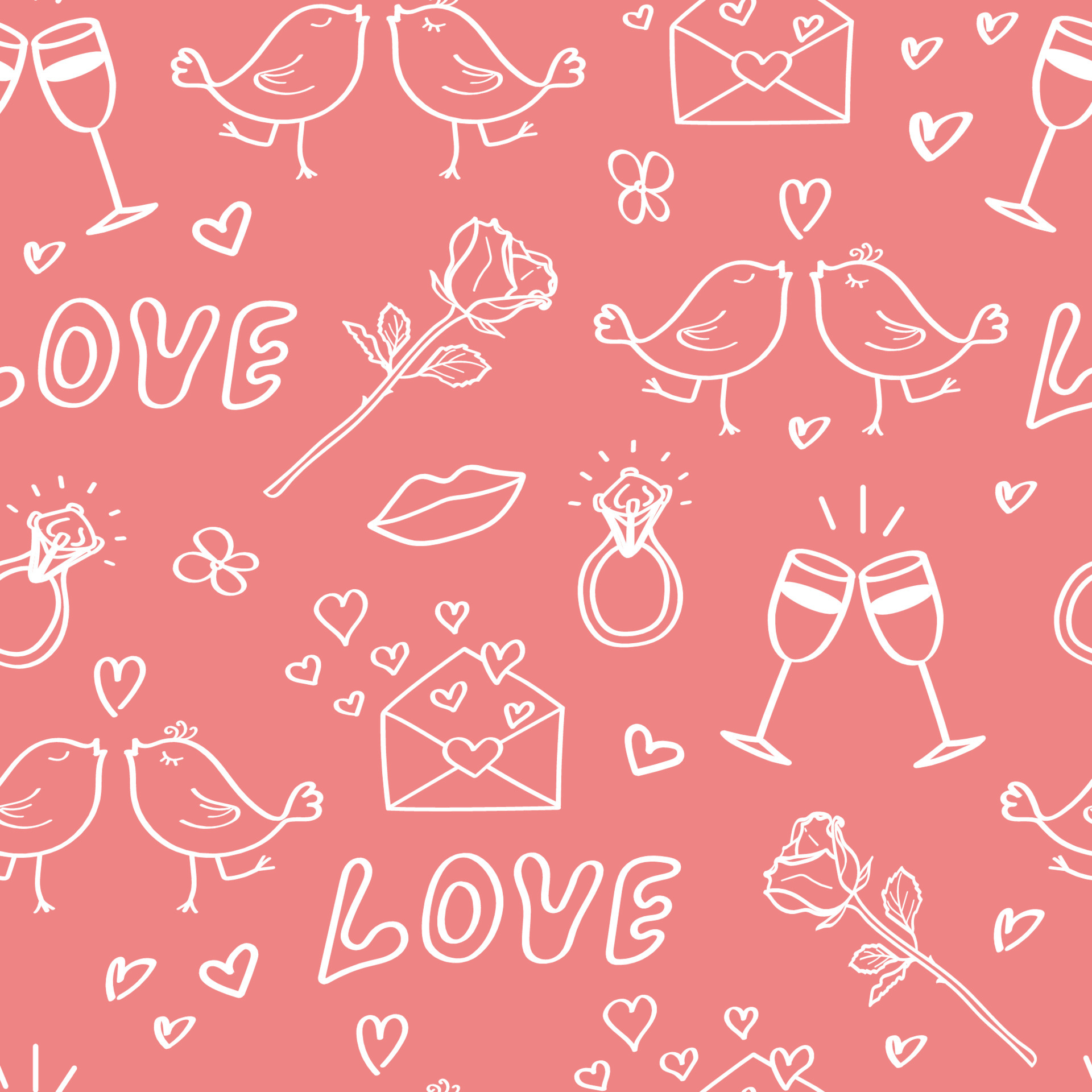 Love Background Romantic Seamless Pattern Valentine Wedding Design