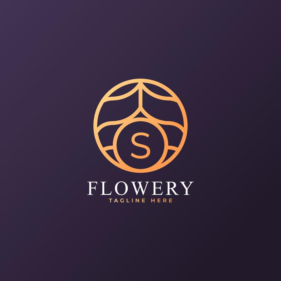 Flower Initial Letter S Logo Design Template Element. Eps10 Vector