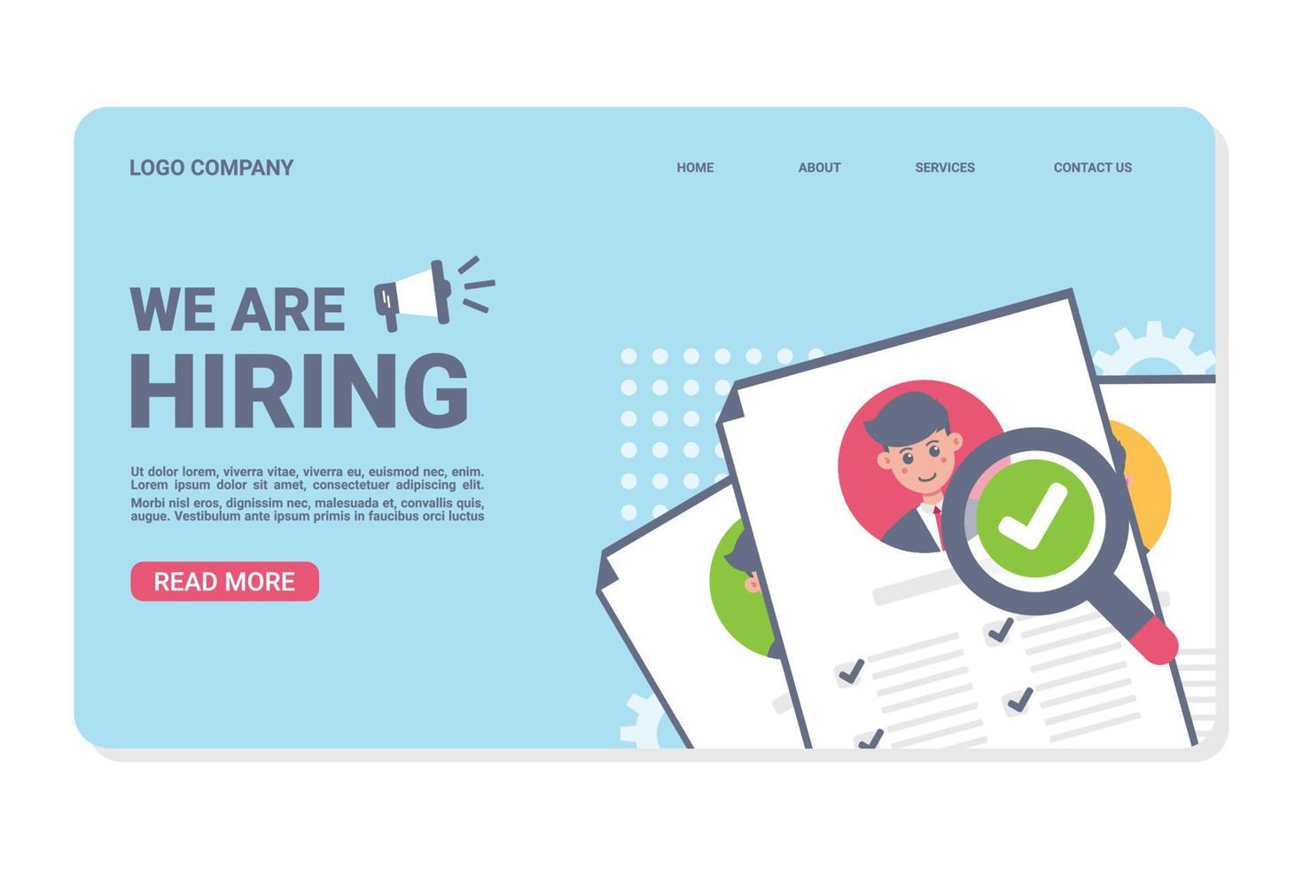 Recruitmen Concept Landing Page vector