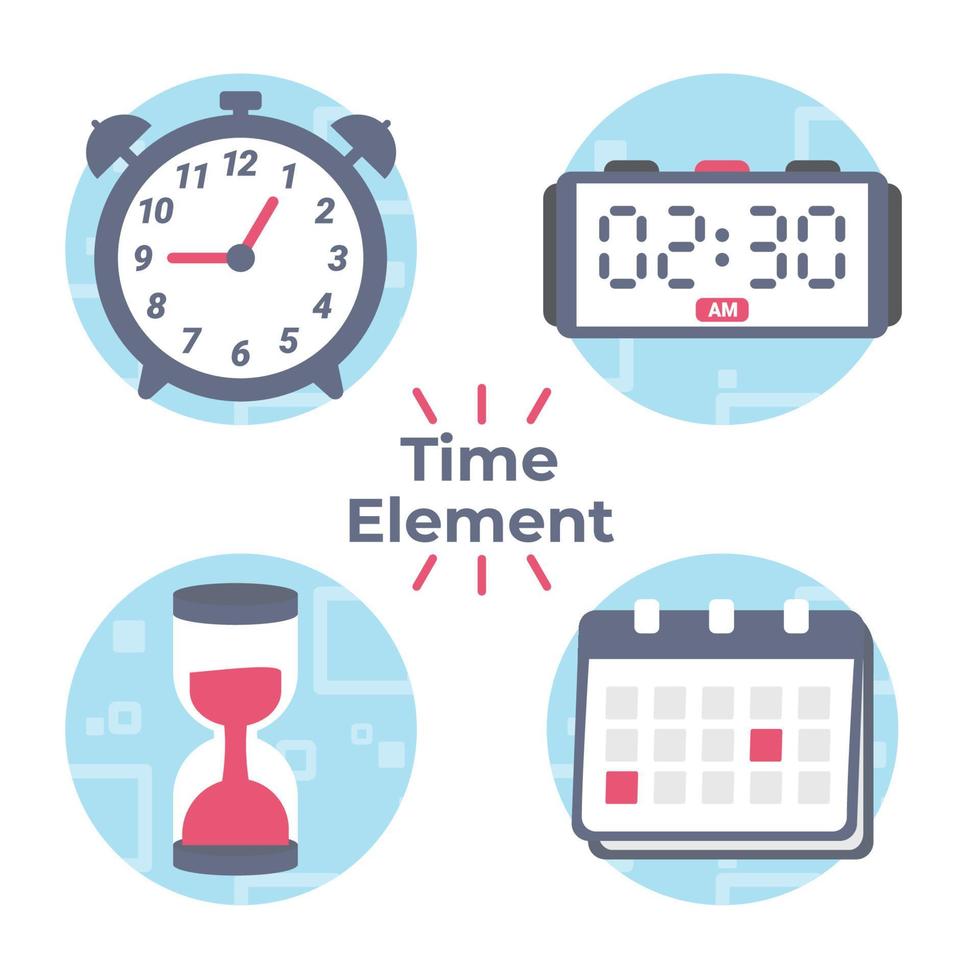 Set Of Time Elements vector