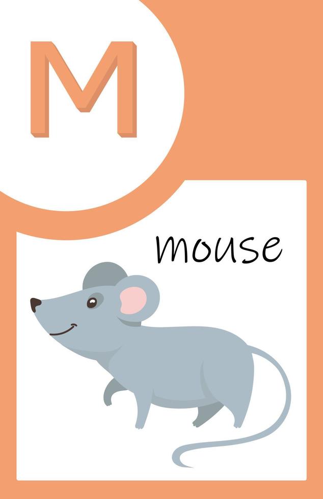 Flash Card Animal Alphabet M vector
