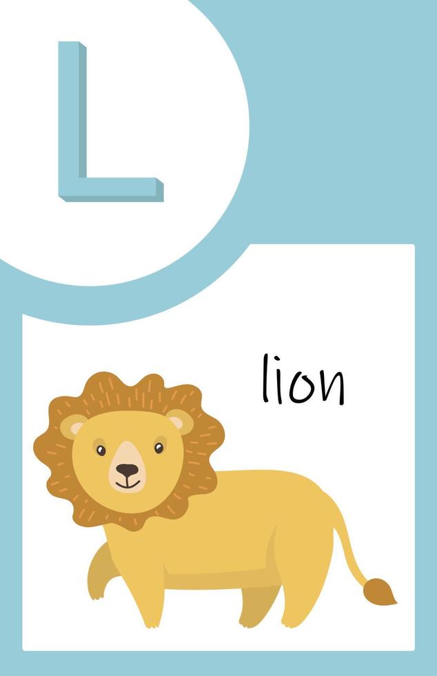 Flash Card Animals Alphabet L vector