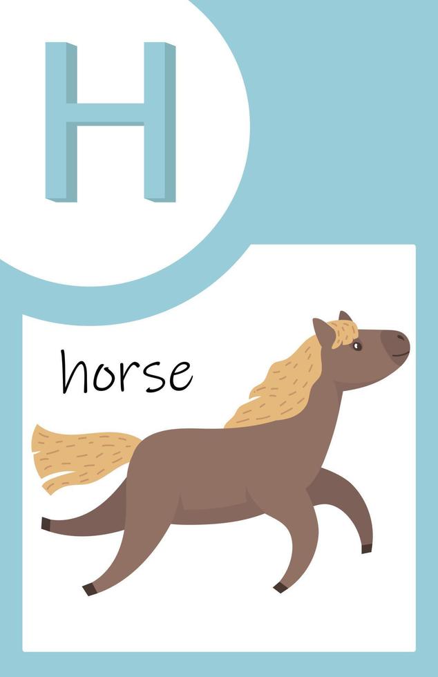 Flash Card Animals Alphabet H vector